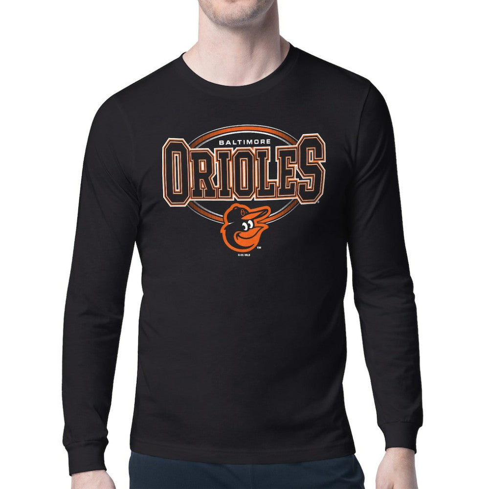 Baltimore Orioles Starter Team Track Graphic Long Sleeve T-Shirt - Black - MLB Discount