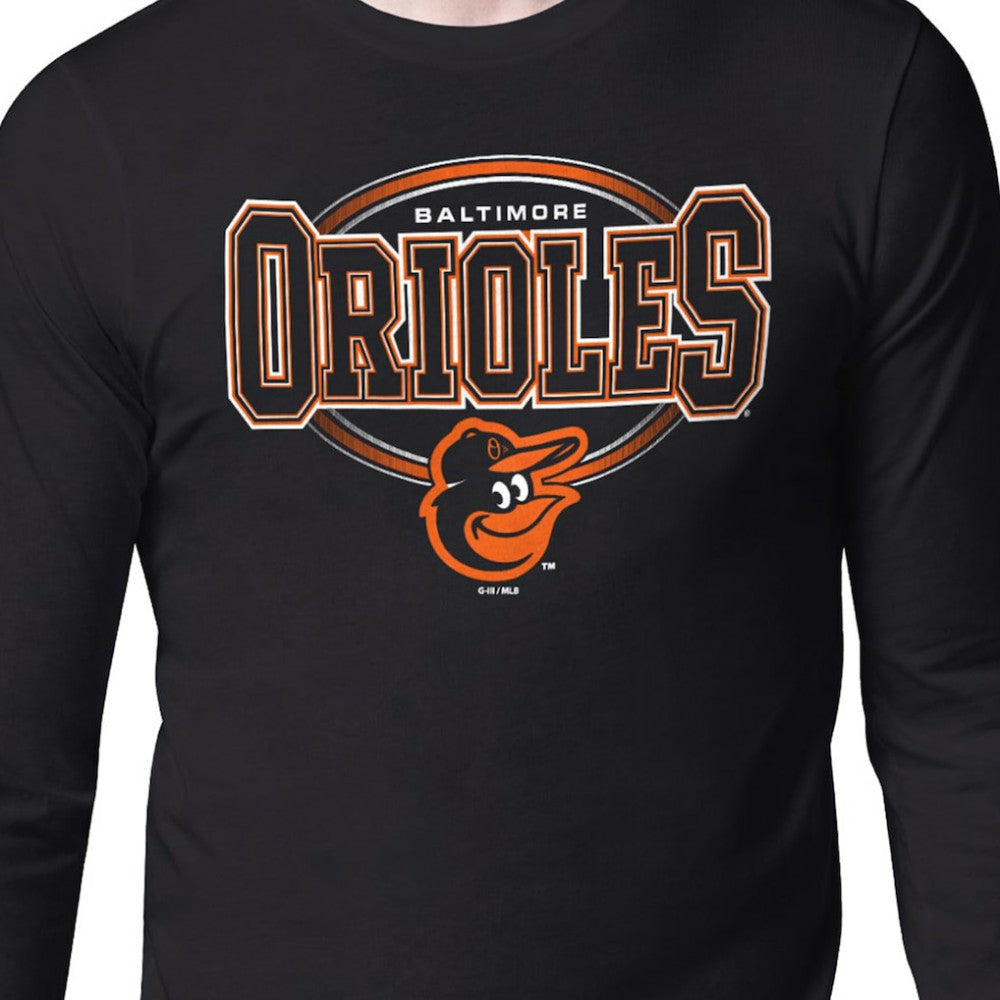 Baltimore Orioles Starter Team Track Graphic Long Sleeve T-Shirt - Black - MLB Discount