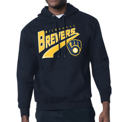 Milwaukee Brewers Starter Modern Tailsweep Fleece Tri-Blend Pullover Hoodie - Navy - MLB on Sale