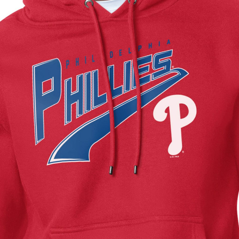Philadelphia Phillies Starter Modern Tailsweep Fleece Tri-Blend Pullover Hoodie - Red - MLB on Sale
