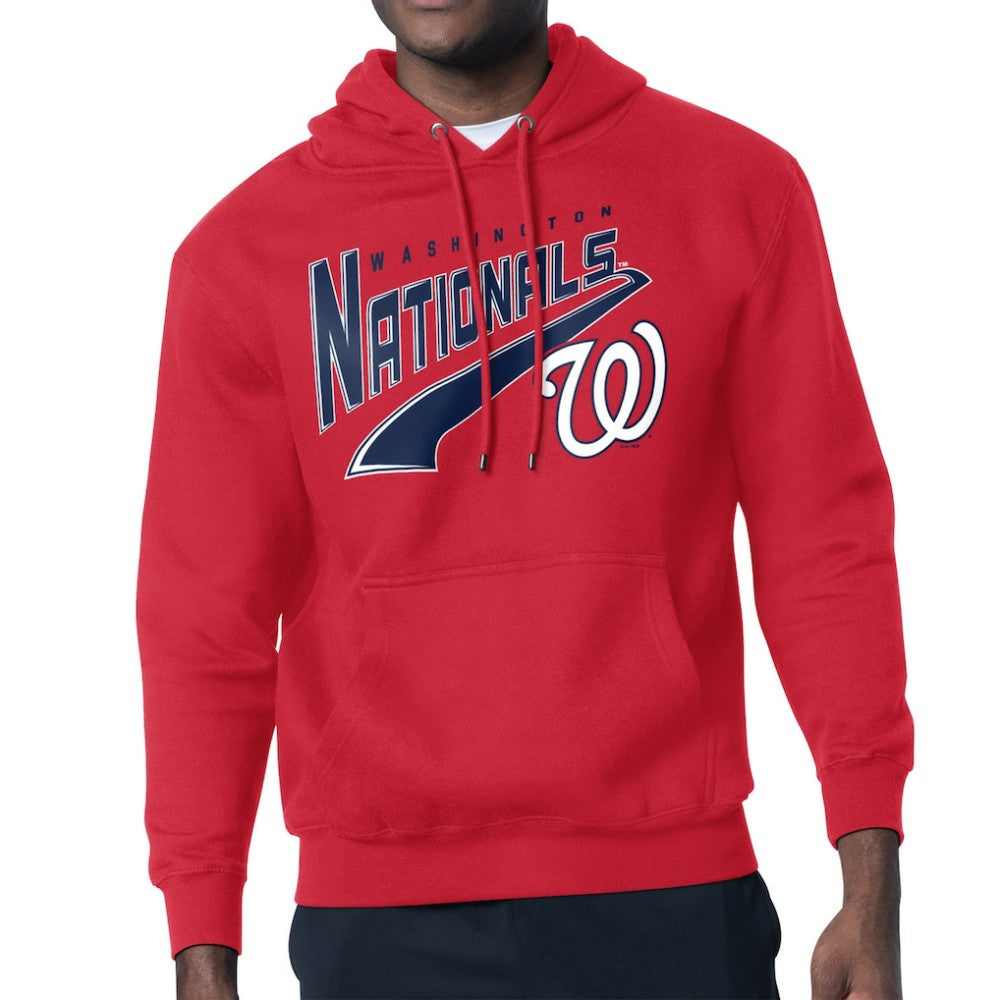 Washington Nationals Starter Modern Tailsweep Fleece Tri-Blend Pullover Hoodie - Red - MLB Sale
