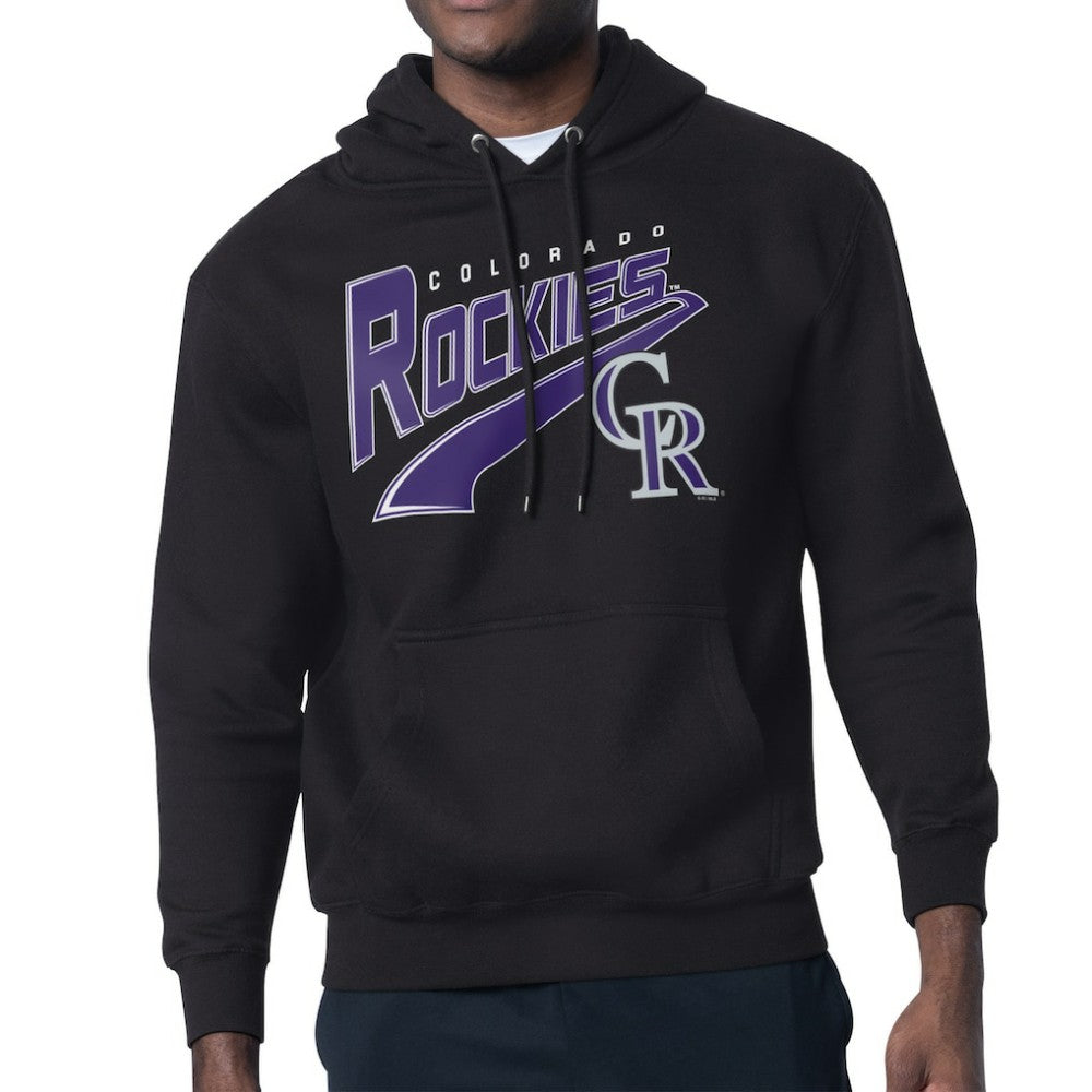 Colorado Rockies Starter Modern Tailsweep Fleece Tri-Blend Pullover Hoodie - Black - MLB Sale