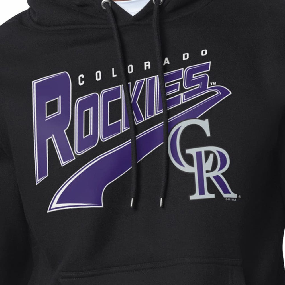 Colorado Rockies Starter Modern Tailsweep Fleece Tri-Blend Pullover Hoodie - Black - MLB Sale