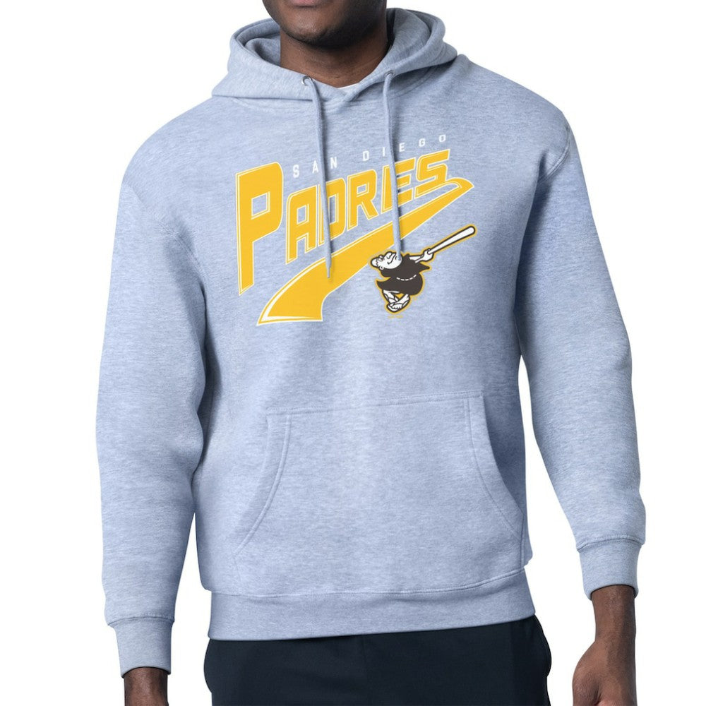 San Diego Padres Starter Modern Tailsweep Fleece Tri-Blend Pullover Hoodie - Heather Gray - MLB Lifestyle