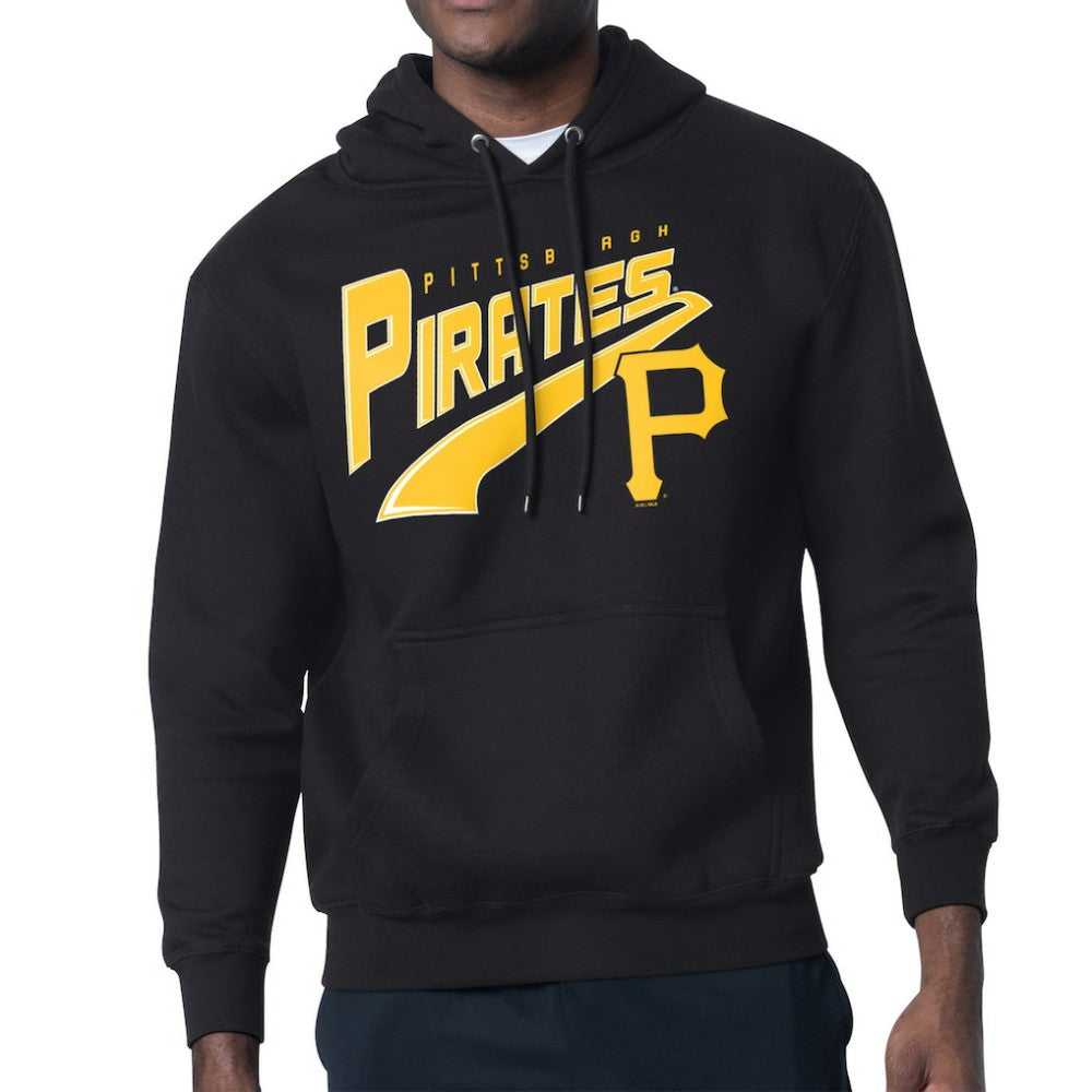 Pittsburgh Pirates Starter Modern Tailsweep Fleece Tri-Blend Pullover Hoodie - Black - MLB Discount