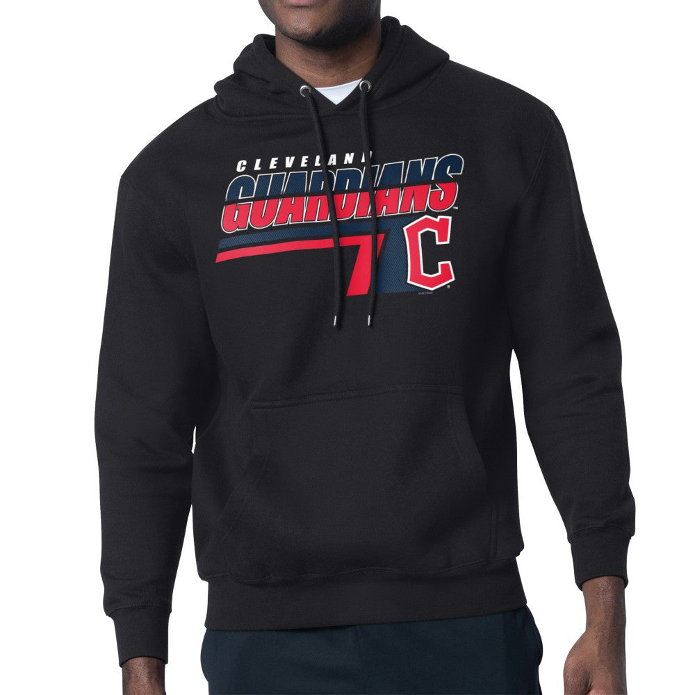 Cleveland Guardians Starter Logo Push Graphic Hoodie - Black - MLB Discount