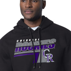 Colorado Rockies Starter Logo Push Graphic Hoodie - Black - MLB Lifestyle