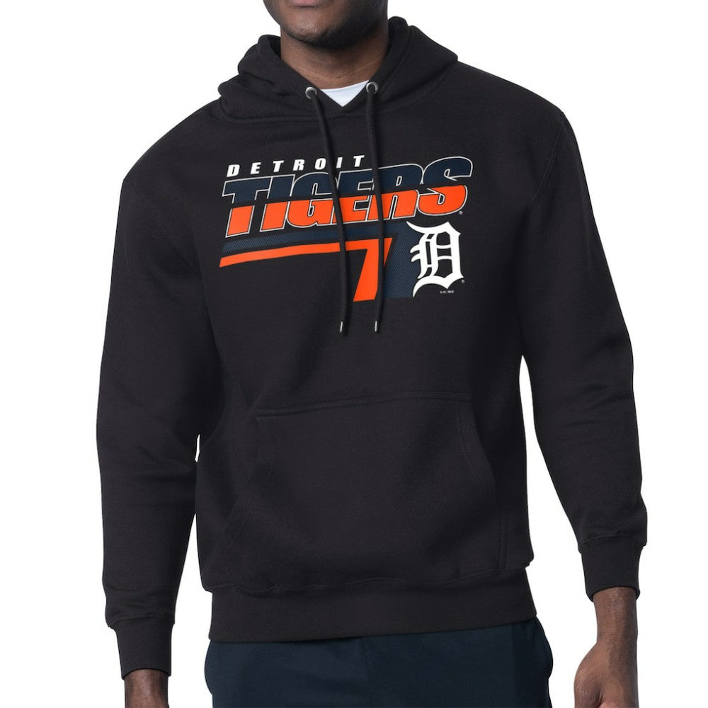 Detroit Tigers Starter Logo Push Graphic Hoodie - Black - MLB Sale