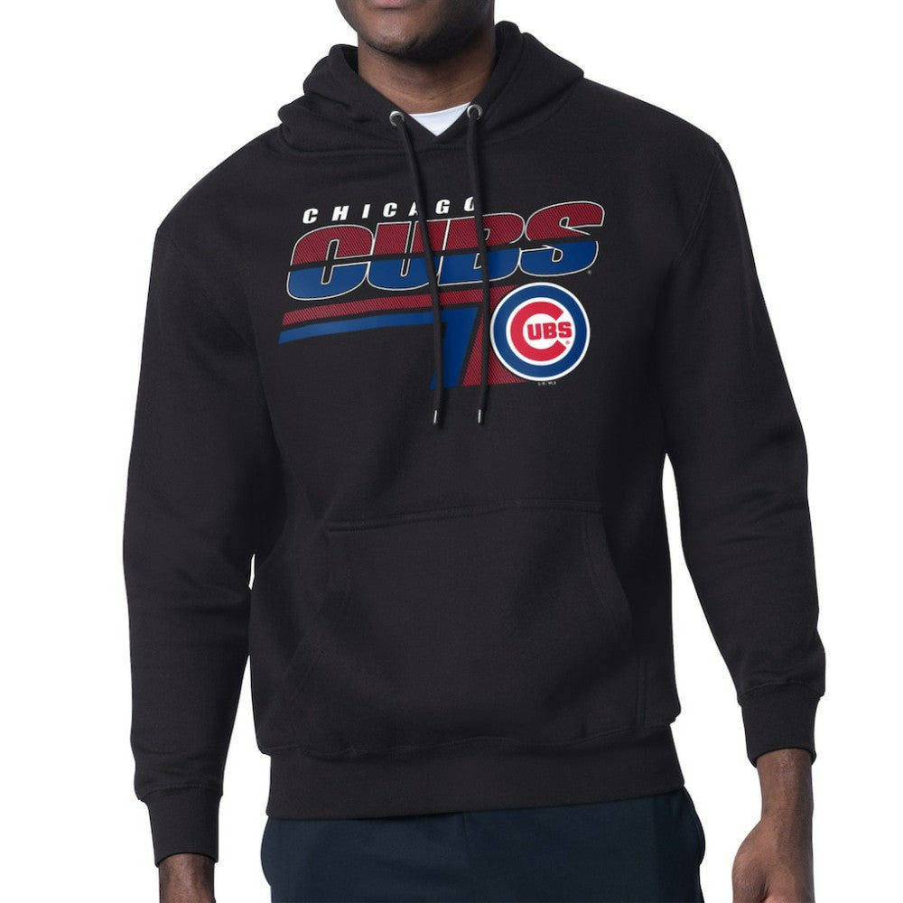Chicago Cubs Starter Logo Push Graphic Hoodie - Black - MLB Lifestyle