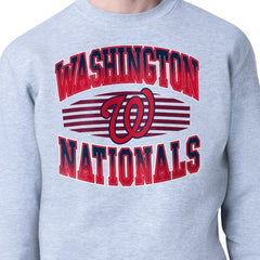 Washington Nationals Starter Team Grit Graphic Fleece Pullover Sweatshirt - Heather Gray - MLB Discount