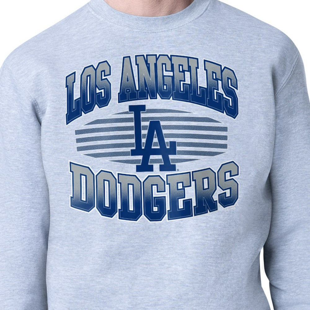 Los Angeles Dodgers Starter Team Grit Graphic Fleece Pullover Sweatshirt - Heather Gray - MLB Lifestyle
