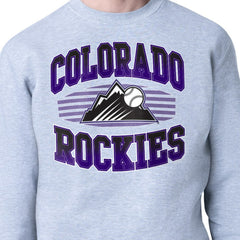 Colorado Rockies Starter Team Grit Graphic Fleece Pullover Sweatshirt - Heather Gray - MLB Lifestyle
