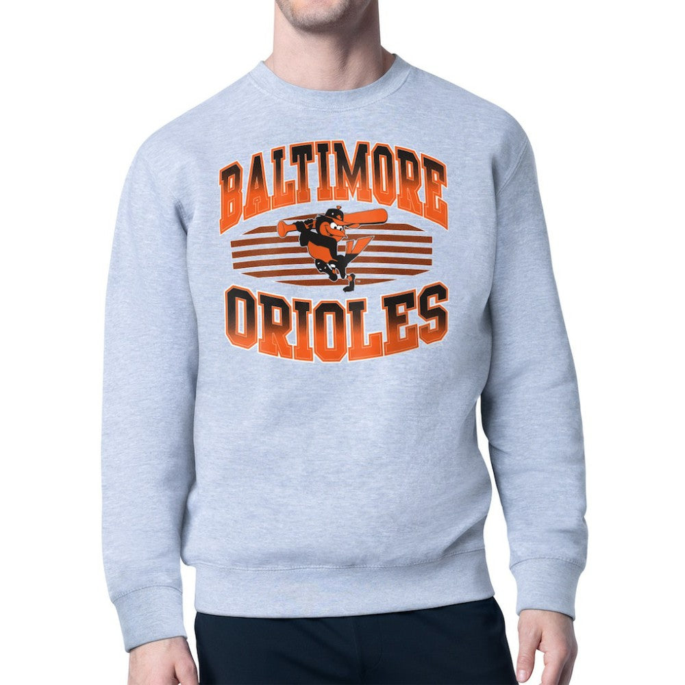 Baltimore Orioles Starter Team Grit Graphic Fleece Pullover Sweatshirt - Heather Gray - MLB Online
