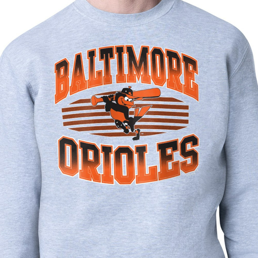 Baltimore Orioles Starter Team Grit Graphic Fleece Pullover Sweatshirt - Heather Gray - MLB Online