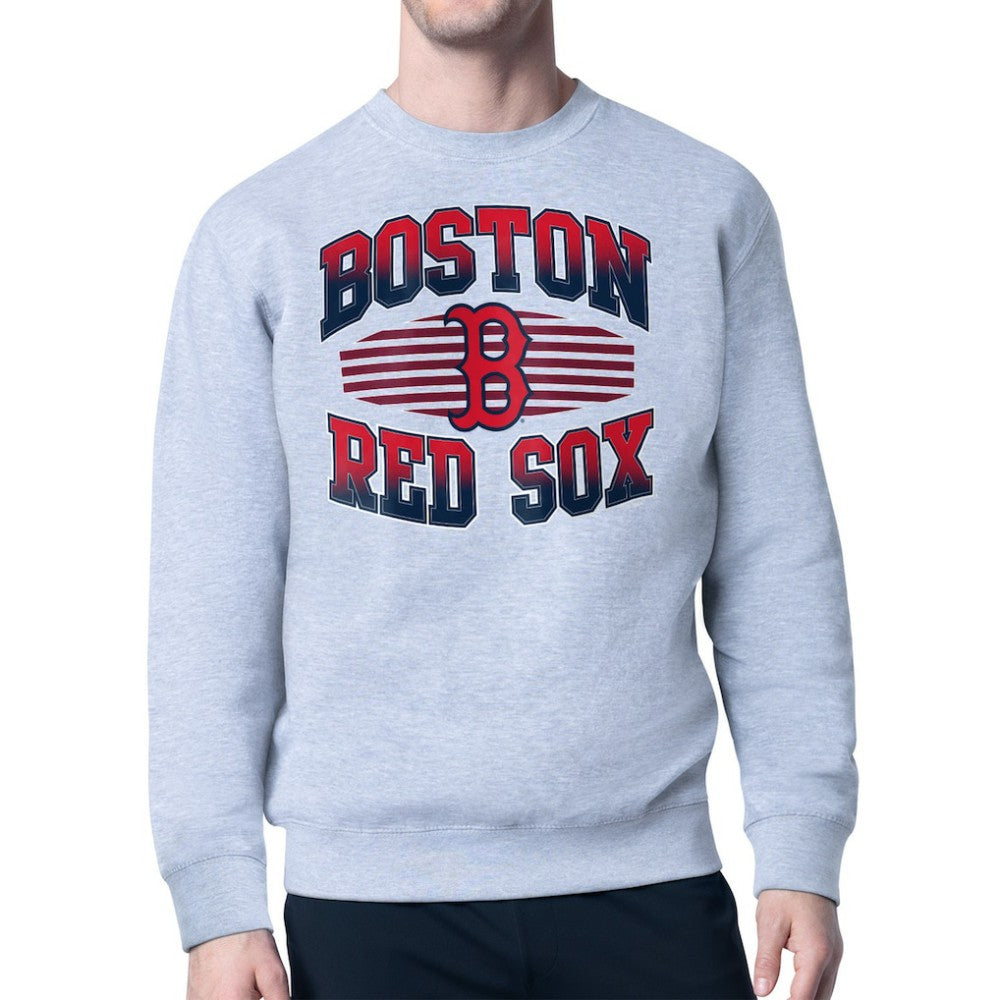 Boston Red Sox Starter Team Grit Graphic Fleece Pullover Sweatshirt - Heather Gray - MLB Sale