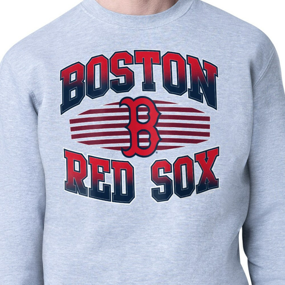 Boston Red Sox Starter Team Grit Graphic Fleece Pullover Sweatshirt - Heather Gray - MLB Sale