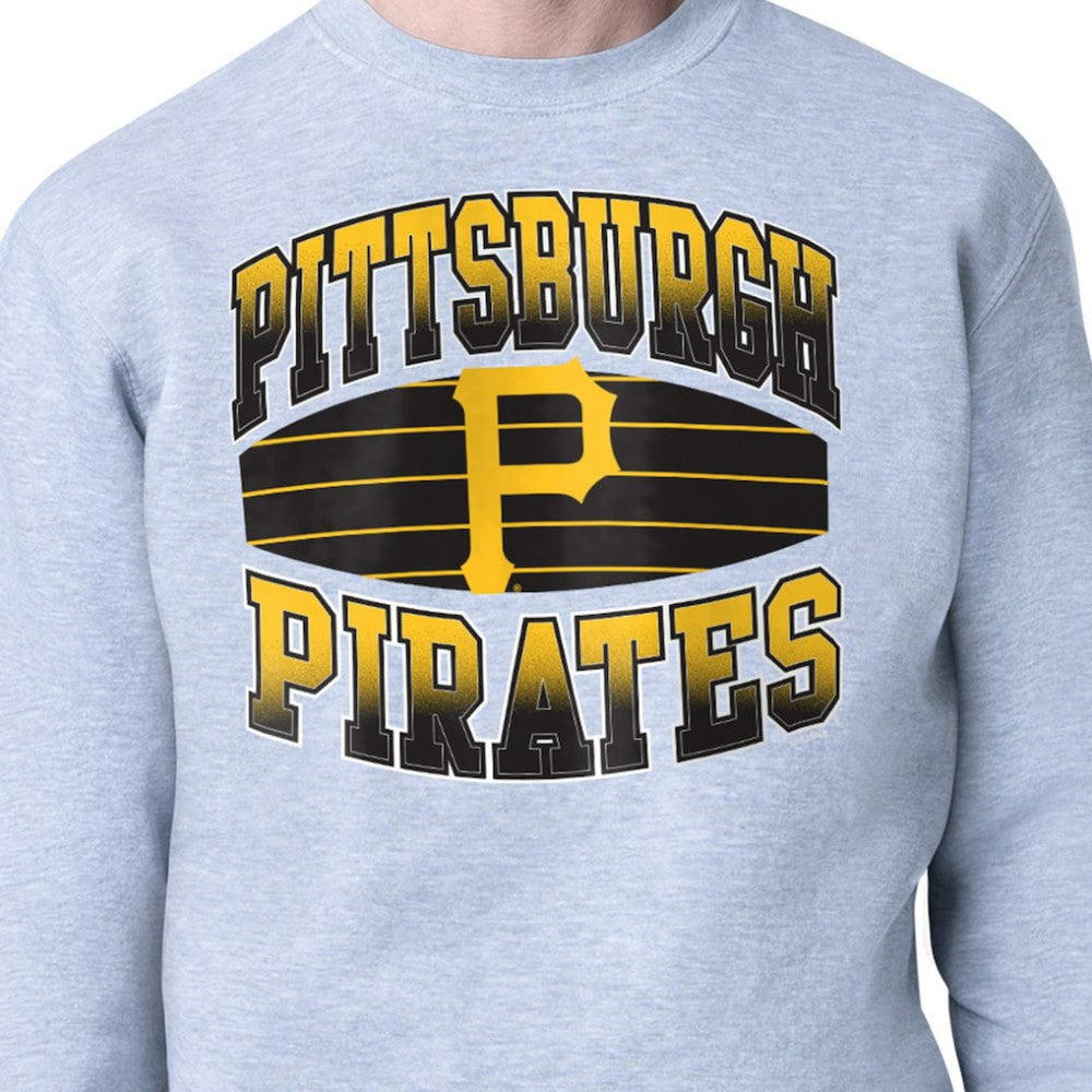 Pittsburgh Pirates Starter Team Grit Graphic Fleece Pullover Sweatshirt - Heather Gray - MLB Sale