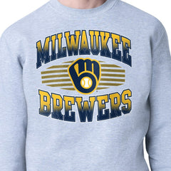 Milwaukee Brewers Starter Team Grit Graphic Fleece Pullover Sweatshirt - Heather Gray - MLB Discount