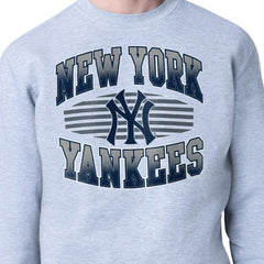 New York Yankees Starter Team Grit Graphic Fleece Pullover Sweatshirt - Heather Gray - MLB Discount
