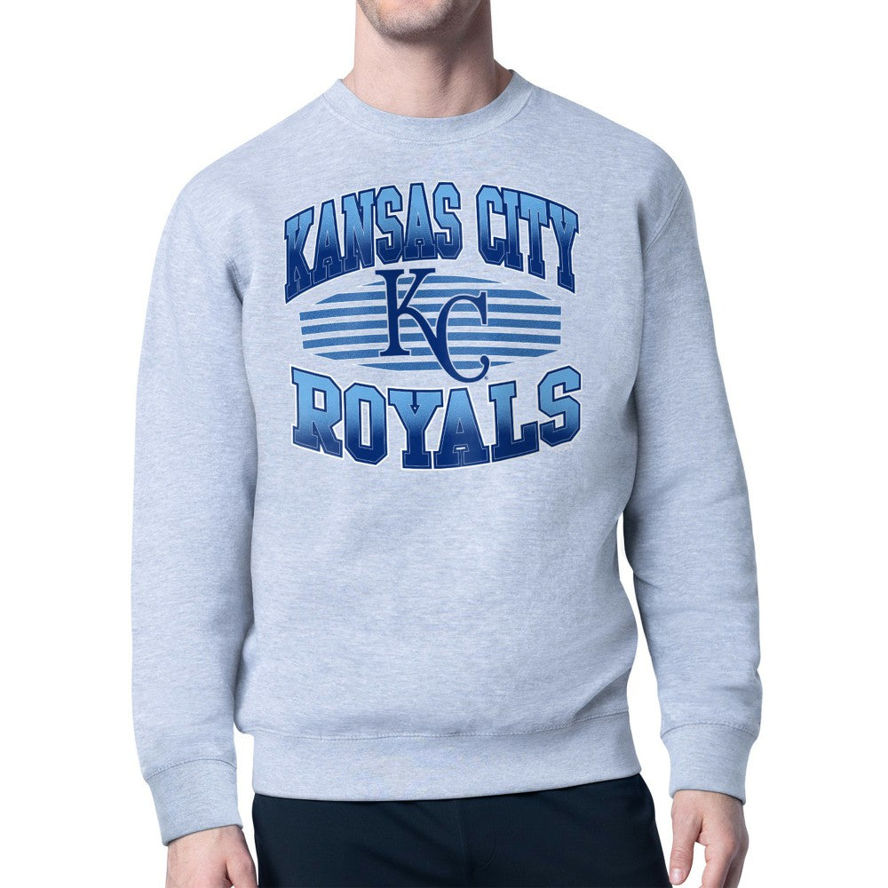 Kansas City Royals Starter Team Grit Graphic Fleece Pullover Sweatshirt - Heather Gray - MLB Sale