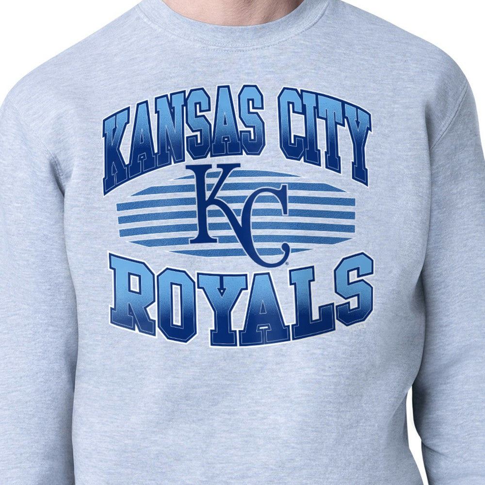 Kansas City Royals Starter Team Grit Graphic Fleece Pullover Sweatshirt - Heather Gray - MLB Sale