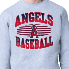 Los Angeles Angels Starter Team Grit Graphic Fleece Pullover Sweatshirt - Heather Gray - MLB Discount