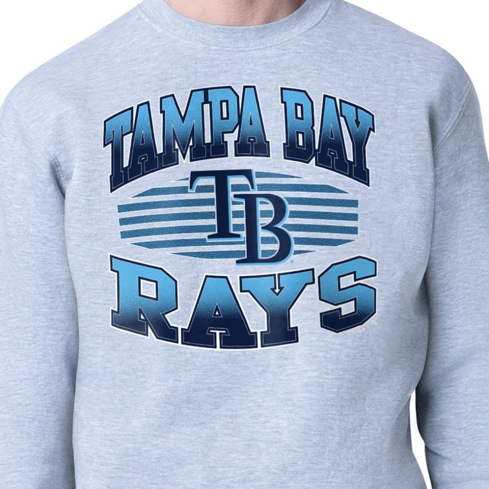 Tampa Bay Rays Starter Team Grit Graphic Fleece Pullover Sweatshirt - Heather Gray - MLB Sale