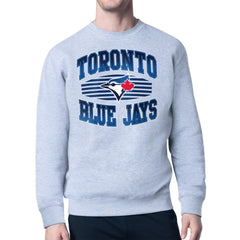 Toronto Blue Jays Starter Team Grit Graphic Fleece Pullover Sweatshirt - Heather Gray - MLB Sale