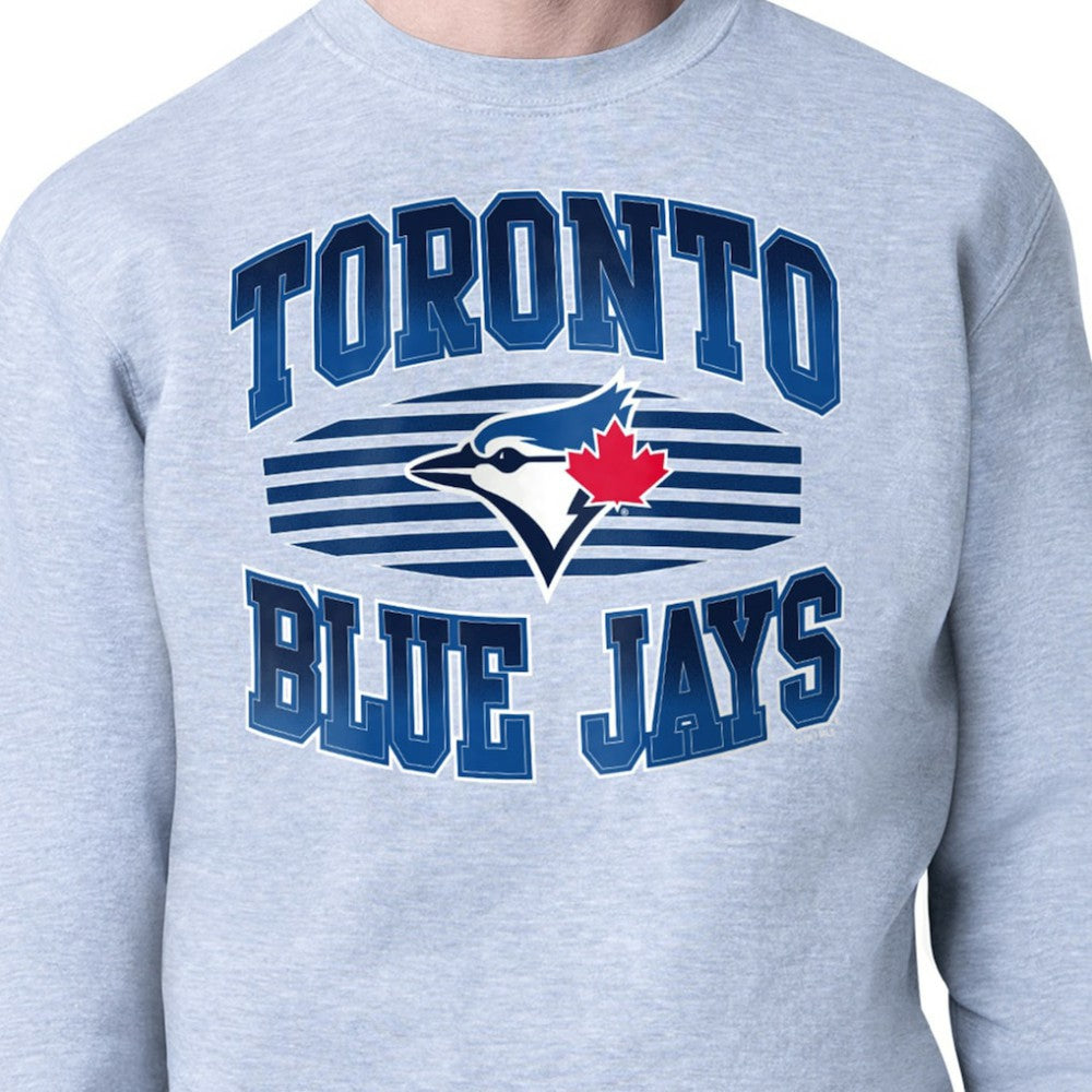 Toronto Blue Jays Starter Team Grit Graphic Fleece Pullover Sweatshirt - Heather Gray - MLB Sale