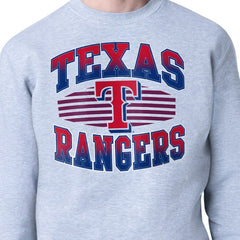 Texas Rangers Starter Team Grit Graphic Fleece Pullover Sweatshirt - Heather Gray - MLB Discount