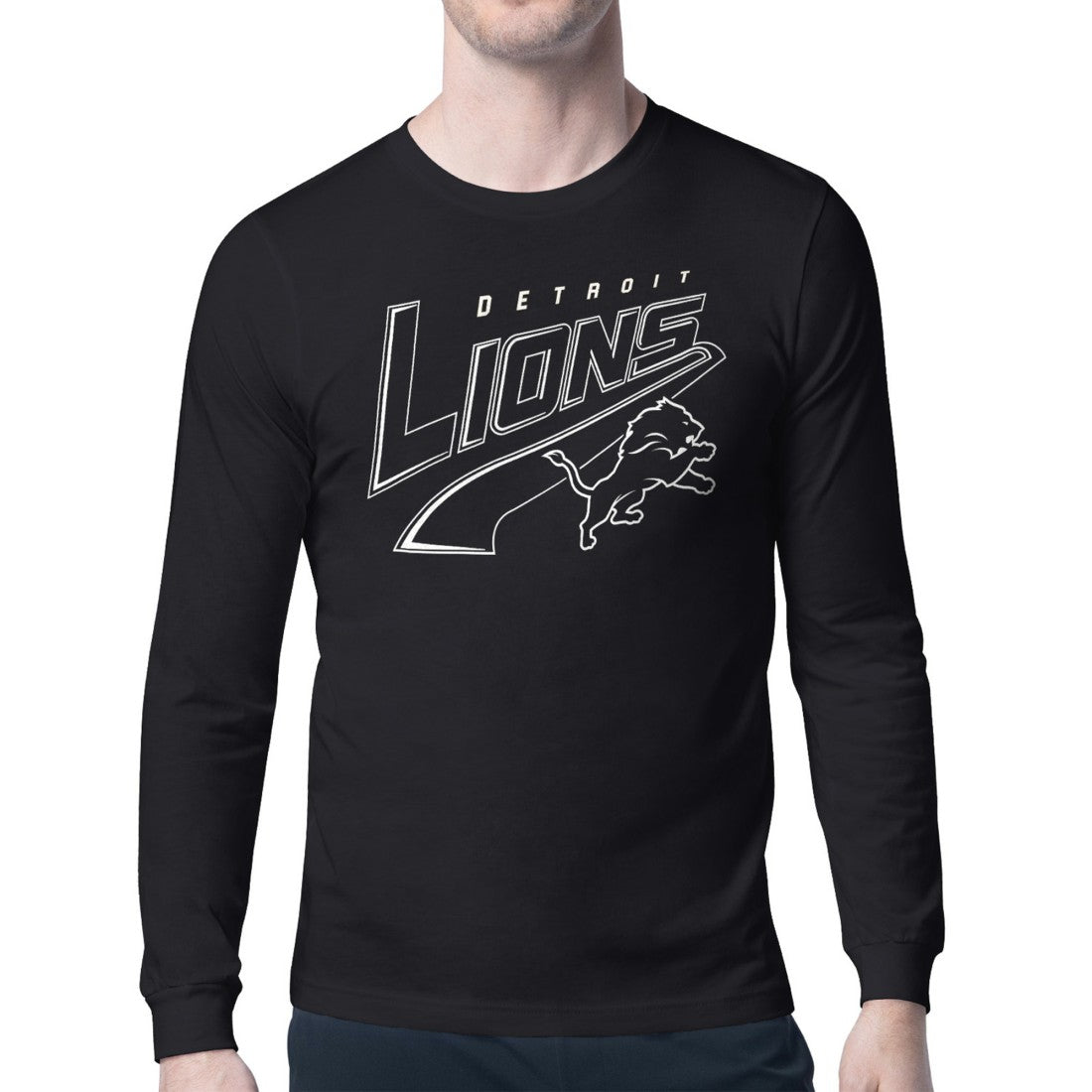 Detroit Lions Starter Modern Tailsweep Graphic Long Sleeve T-Shirt Black