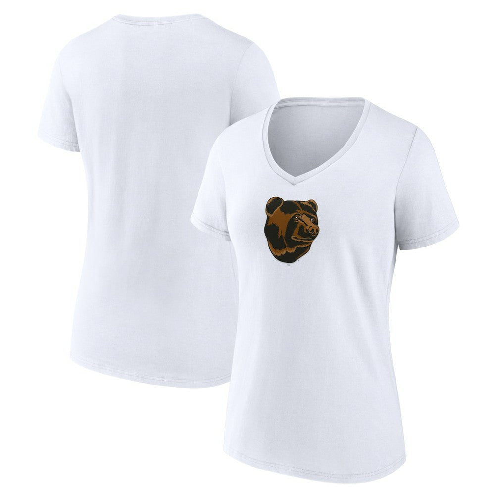 Boston Bruins Women's Primary Logo V-Neck T-Shirt - White - NHL 203353764