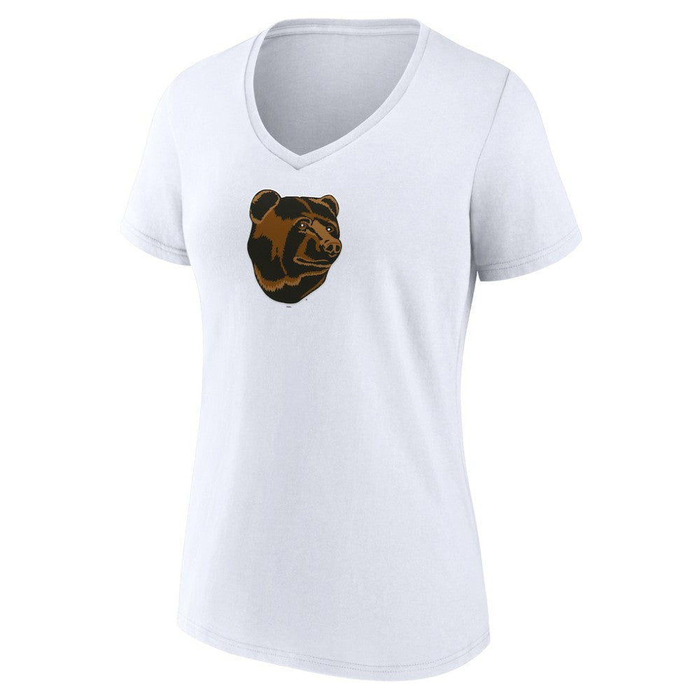 Boston Bruins Women's Primary Logo V-Neck T-Shirt - White - NHL 203353764