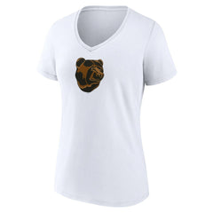 Boston Bruins Women's Primary Logo V-Neck T-Shirt - White - NHL 203353764