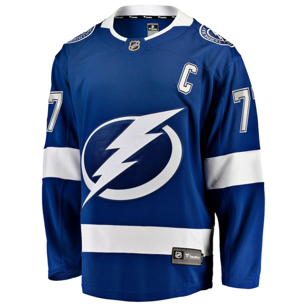 Victor Hedman Tampa Bay Lightning Fanatics Home Captain Patch Breakaway Jersey - Blue - NHL 203353905