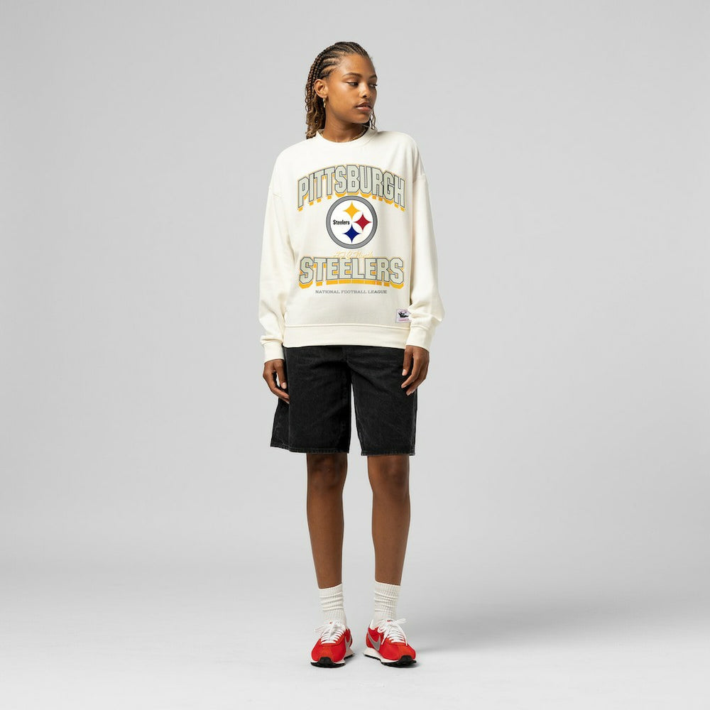 Mitchell & Ness Pittsburgh Steelers Women's Tonal Arch Sweatshirt Cream