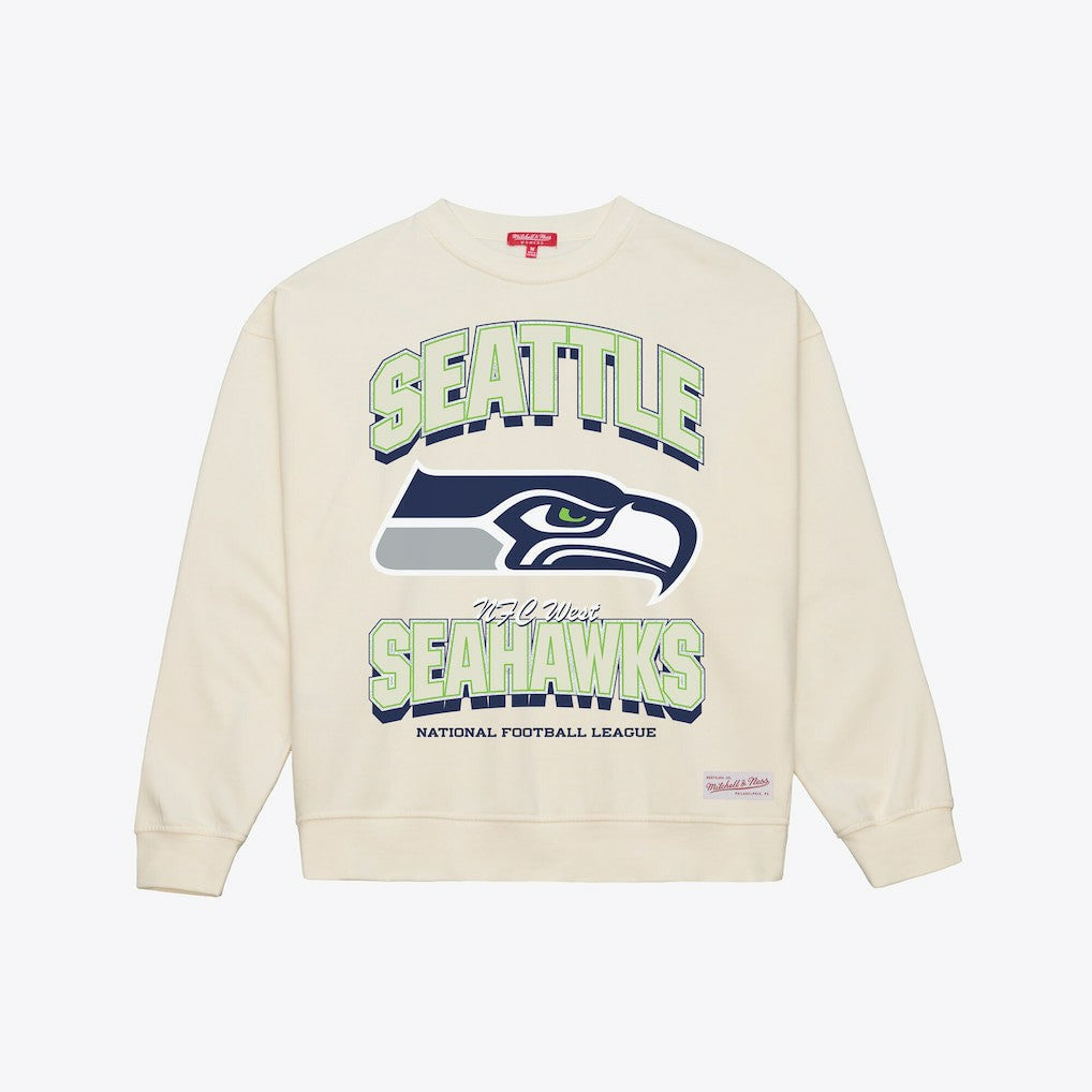 Mitchell & Ness Seattle Seahawks Women's Tonal Arch Sweatshirt Cream