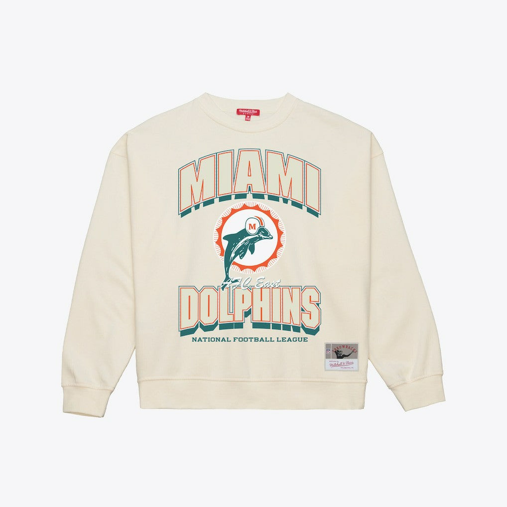 Mitchell & Ness Miami Dolphins Women's Tonal Arch Sweatshirt Cream