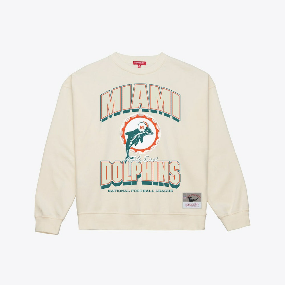 Mitchell & Ness Miami Dolphins Women's Tonal Arch Sweatshirt Cream