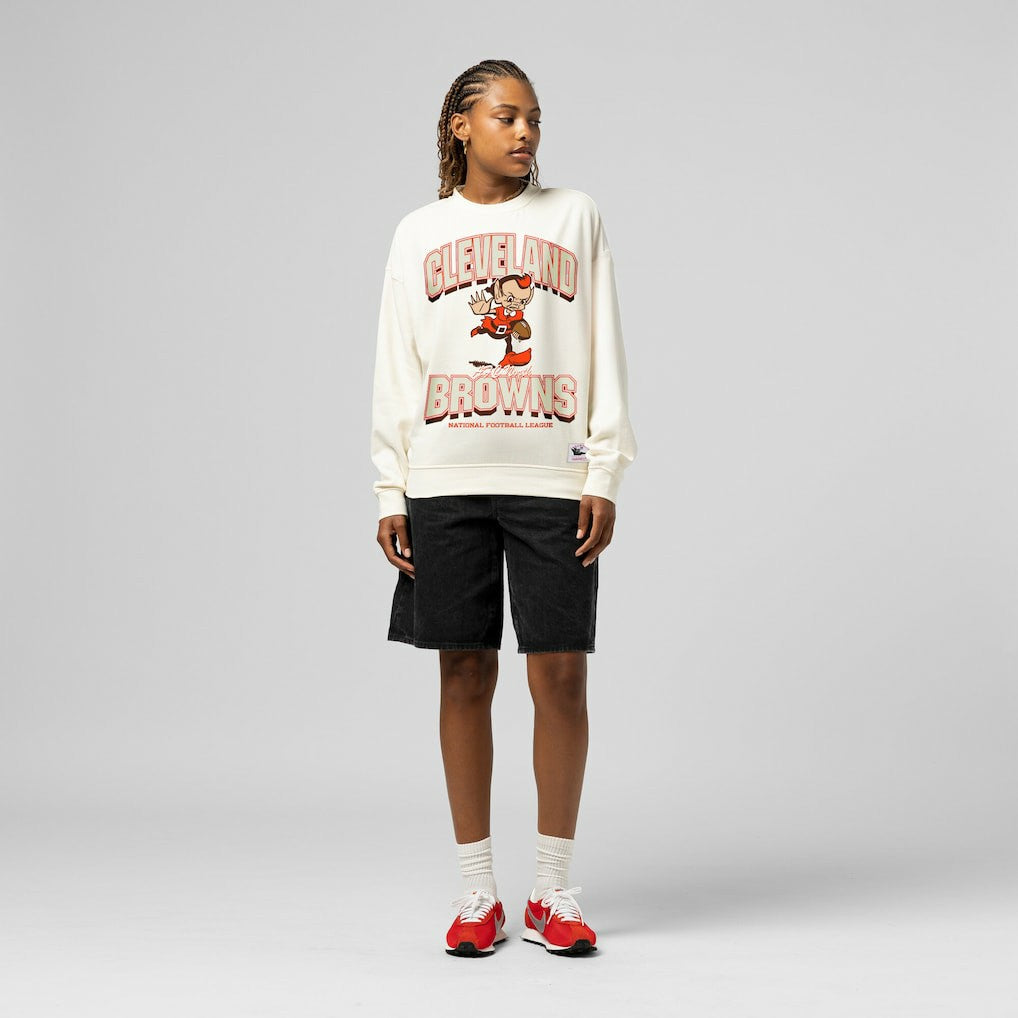 Mitchell & Ness Cleveland Browns Women's Tonal Arch Sweatshirt Cream