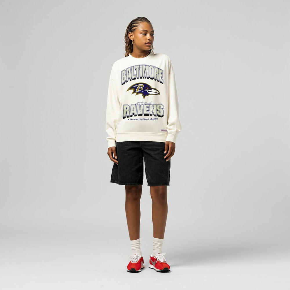 Mitchell & Ness Baltimore Ravens Women's Tonal Arch Sweatshirt Cream
