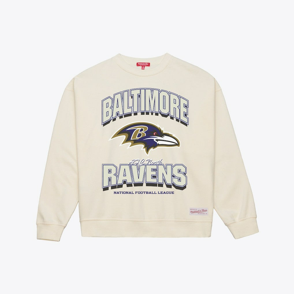 Mitchell & Ness Baltimore Ravens Women's Tonal Arch Sweatshirt Cream