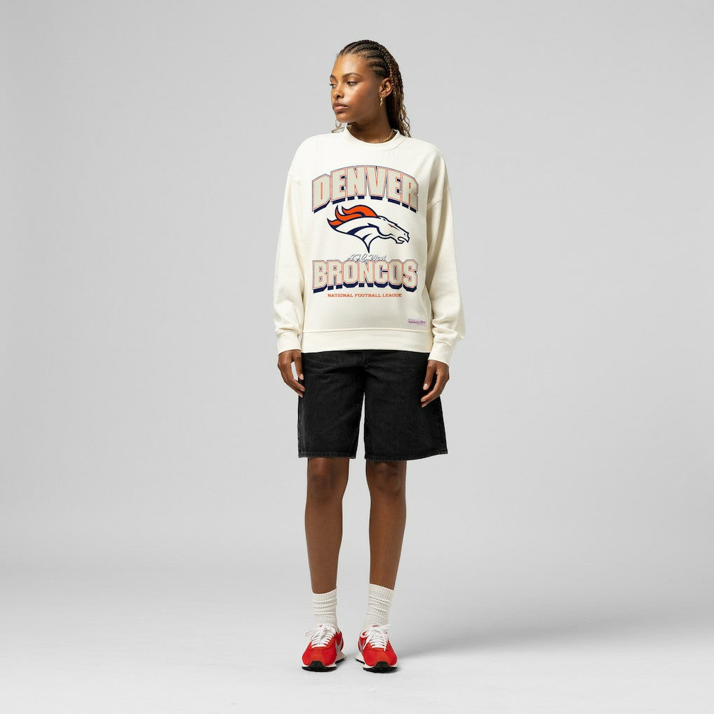 Mitchell & Ness Denver Broncos Women's Tonal Arch Sweatshirt Cream