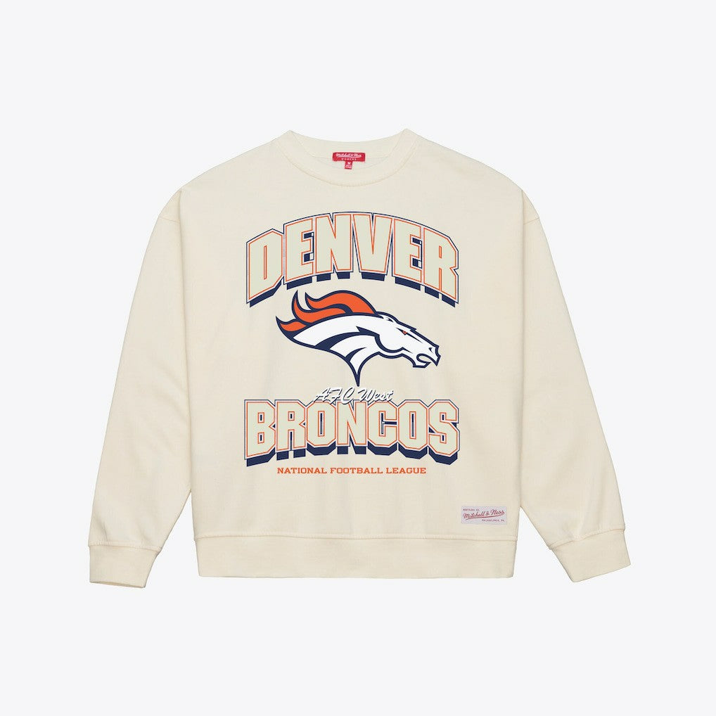 Mitchell & Ness Denver Broncos Women's Tonal Arch Sweatshirt Cream