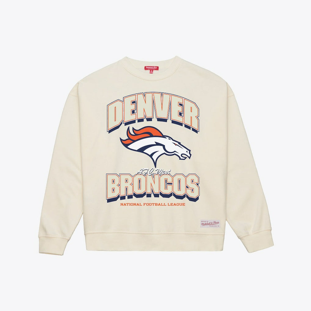 Mitchell & Ness Denver Broncos Women's Tonal Arch Sweatshirt Cream