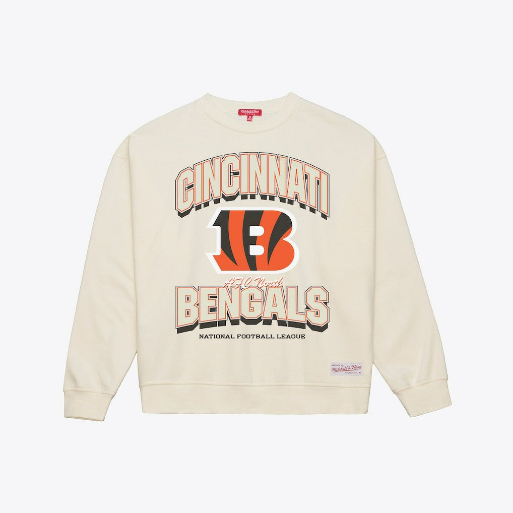 Mitchell & Ness Cincinnati Bengals Women's Tonal Arch Sweatshirt Cream