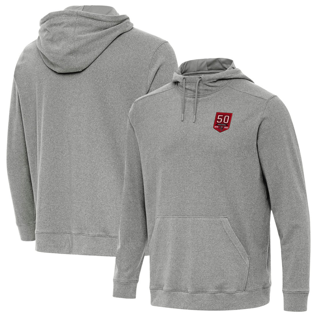 Tampa Bay Buccaneers Antigua 50th Season Cloud Hoodie Heather Black