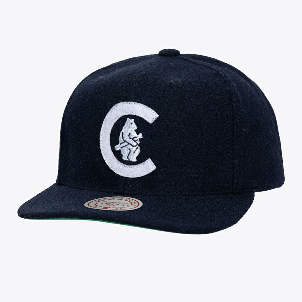 Chicago Cubs Unisex Vintage Fit Melton Wool Adjustable Hat - Navy - MLB Discount