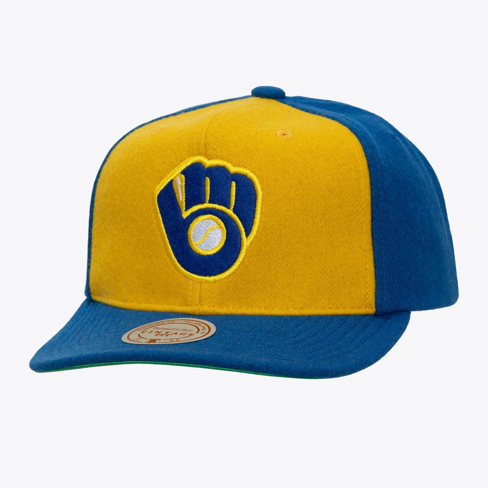 Milwaukee Brewers Unisex Vintage Fit Melton Wool Adjustable Hat - Gold - MLB Sale