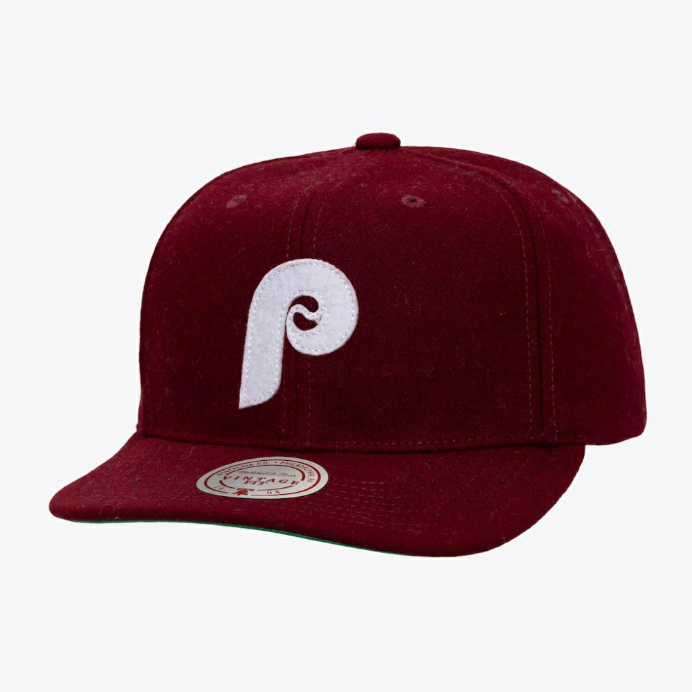 Philadelphia Phillies Vintage Fit Melton Wool Adjustable Hat - Burgundy - MLB Online